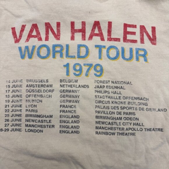 Van Halen 1979 World Tour Tshirt - size M - Picture 5 of 5